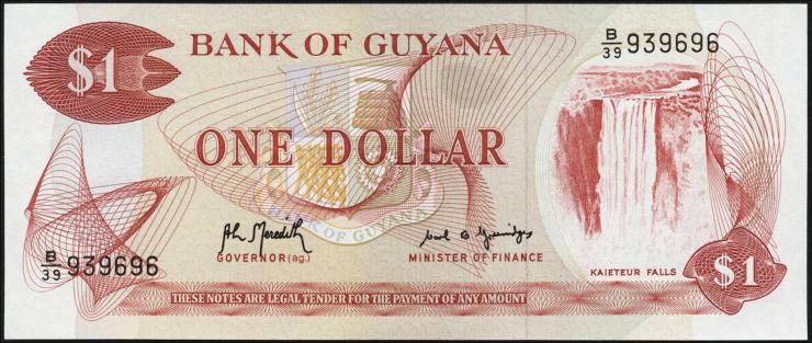 Guyana P.21g1 1 Dollar (1966-92) (1) 