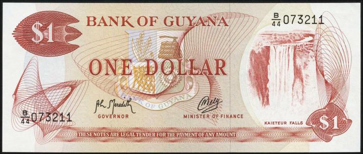 Guyana P.21g2 1 Dollar (1966-92) (1) 