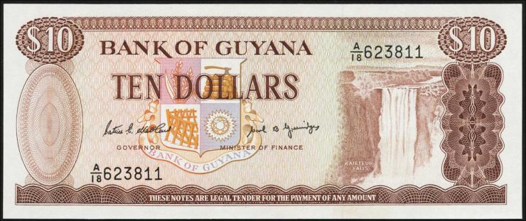Guyana P.23d 10 Dollars (1966-92) (1) 