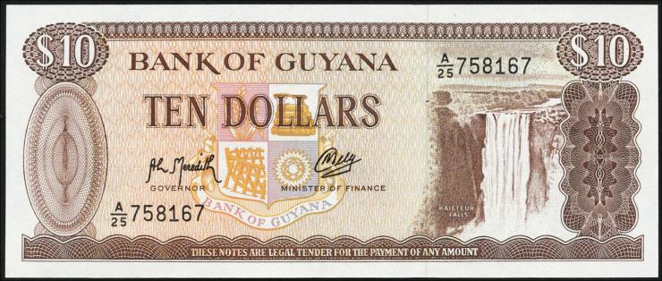 Guyana P.23f 10 Dollars (1992) (1) 