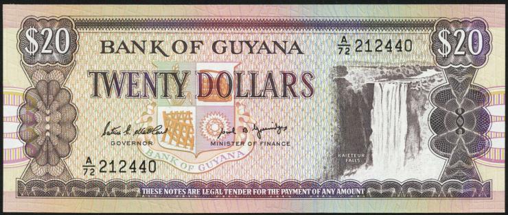 Guyana P.27 20 Dollars (1989) (1) U.2 