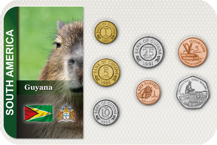 Kursmünzensatz Guyana 