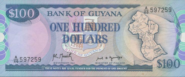 Guyana P.28 100 Dollars (1989) (1) U.2 