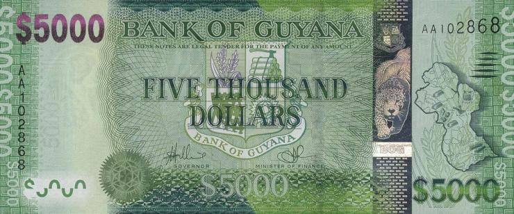 Guyana P.40 5000 Dollars (2014) (1) 