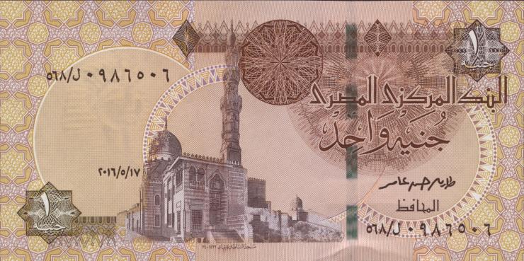 Ägypten / Egypt P.071b 1 Pound 2016 (1) 