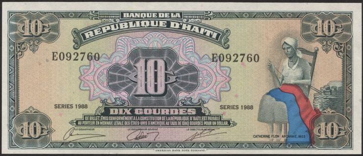 Haiti P.247 10 Gourdes 1988 (1) 