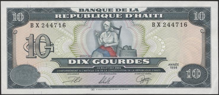 Haiti P.256 10 Gourdes 1998 (1) 