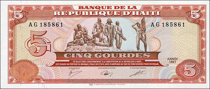 Haiti P.246 5 Gourdes 1987 (1) 