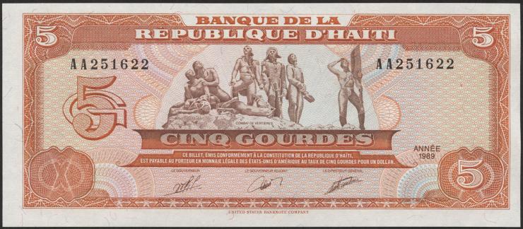 Haiti P.255 5 Gourdes 1989 (1) 
