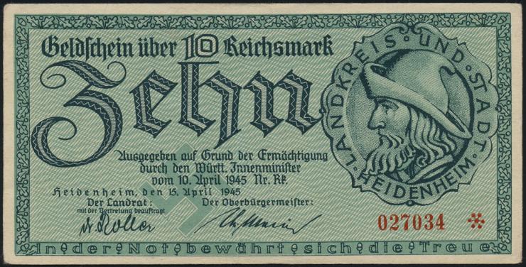 Heidenheim 10 Reichsmark 10.4.1945 (2) 