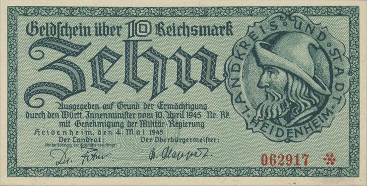 Heidenheim 10 Reichsmark 4.5.1945 (1) 