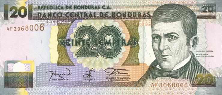 Honduras P.073c 20 Lempiras 1994 (1) 