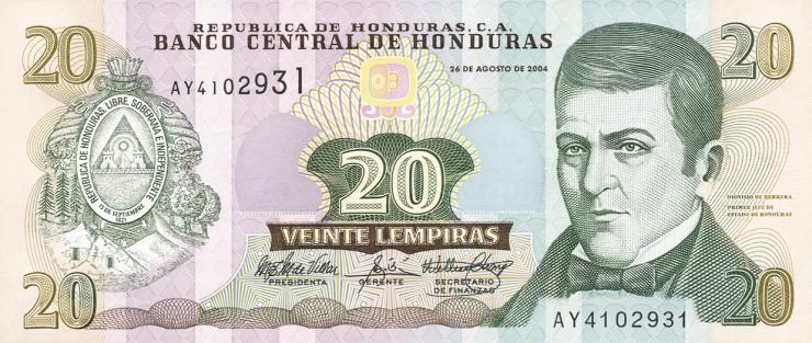 Honduras P.092 20 Lempiras 2004 (1) 