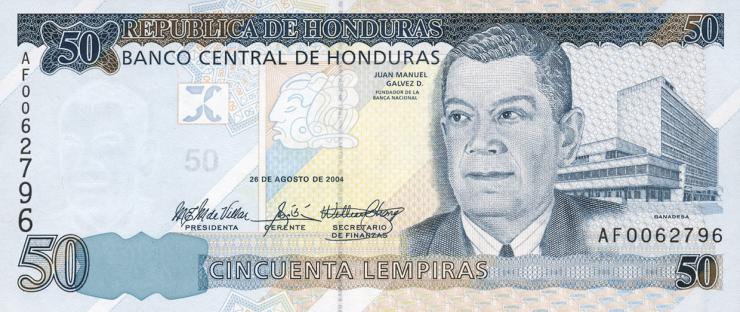 Honduras P.094a 50 Lempiras 2004 (1) 