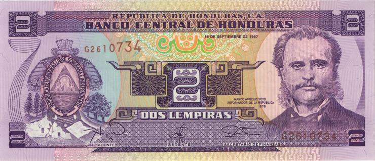 Honduras P.080 2 Lempiras 1997 (1) 