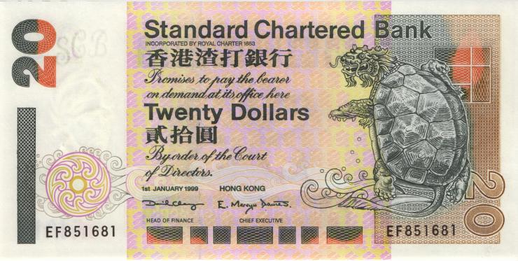 Hongkong P.285c 20 Dollars 1999 (1) 