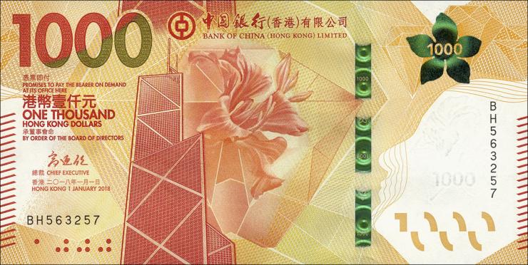 Hongkong P.352 1000 Dollars 2018 (1) 