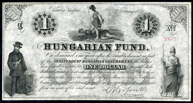Ungarn / Hungary P.S136r 1 Dollar 1852 (2) 