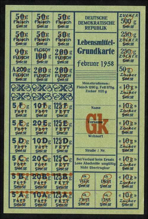 Propagandafälschung DDR Lebensmittelkarten Februar 1958 (1) 