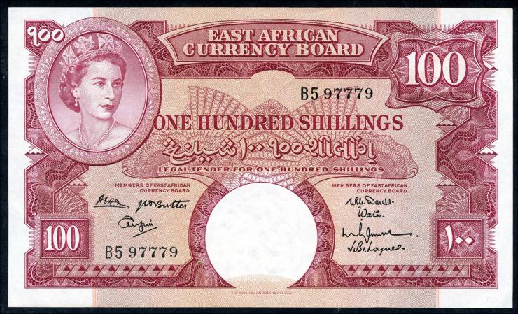 Ost Afrika / East Africa P.44b 100 Shillings (1961-63) (3/2) 