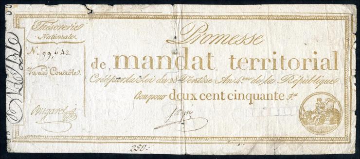 Frankreich / France P.A085a Assignat 250 Francs (1796) (5) 