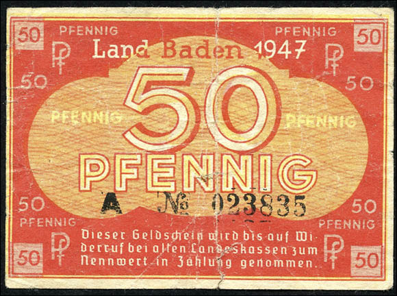R.210: Baden 50 Pfennig 1947 (4) 