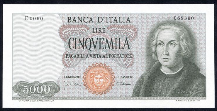 Italien / Italy P.098b 5000 Lire 1968 (2+) 