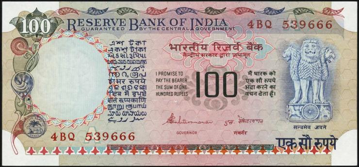 Indien / India P.086e 100 Rupien (1979) (1) 
