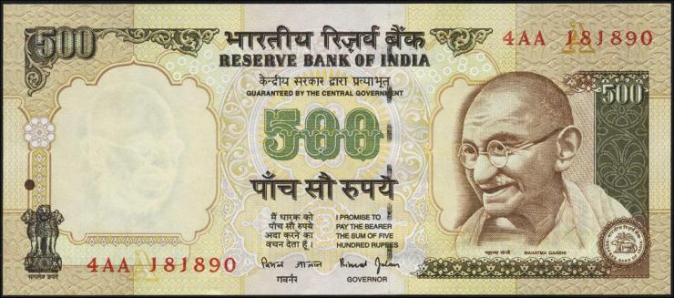 Indien / India P.093b 500 Rupien (2000-02) A  (1) 