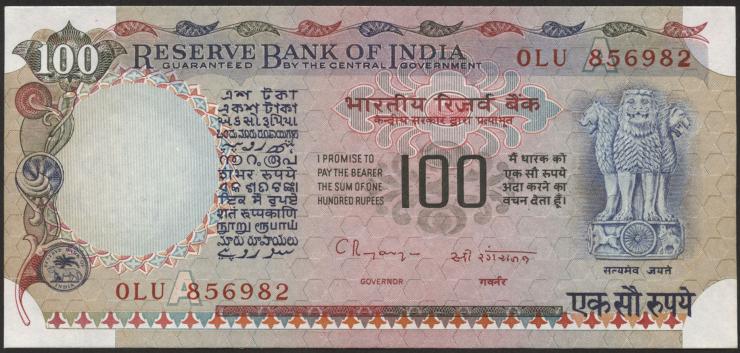 Indien / India P.086g 100 Rupien (1979) (1) 