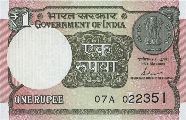 Indien / India P.117c 1 Rupie 2017 (1) 