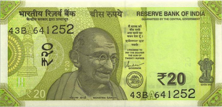 Indien / India P.110 20 Rupien 2021 (1) 