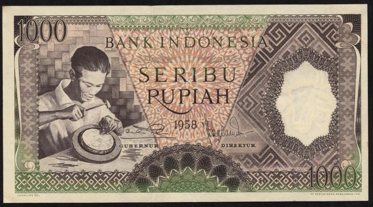 Indonesien / Indonesia P.062 1000 Rupien 1958 (1) 