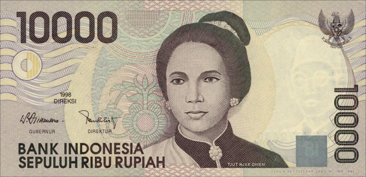 Indonesien / Indonesia P.137 10.000 Rupien 1998 (1) 