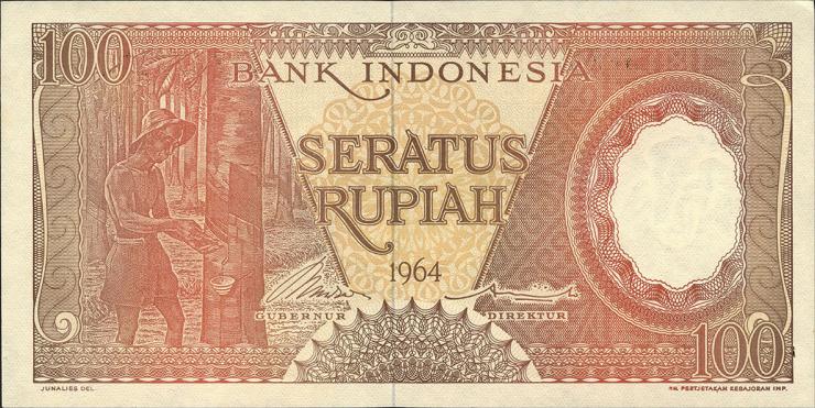 Indonesien / Indonesia P.097b 100 Rupien 1964 (1/1-) 