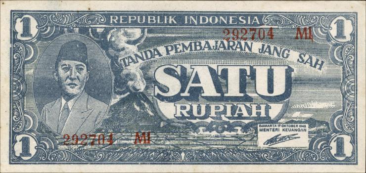 Indonesien / Indonesia P.017a 1 Rupie 1945 (1) 