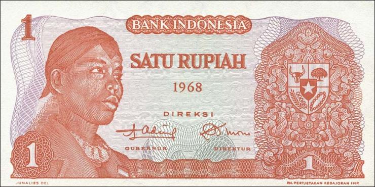 Indonesien / Indonesia P.102 1 Rupie 1968 (1) 