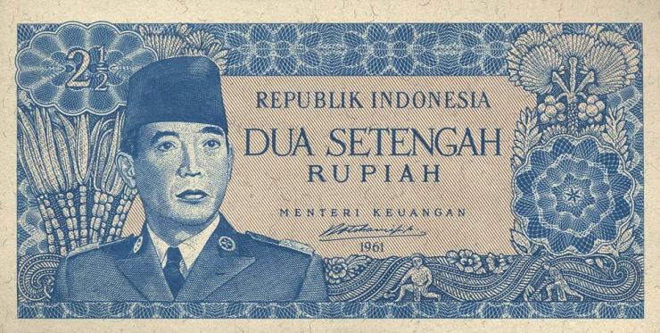 Indonesien / Indonesia P.079B 2 1/2 Rupien 1961 (1) 