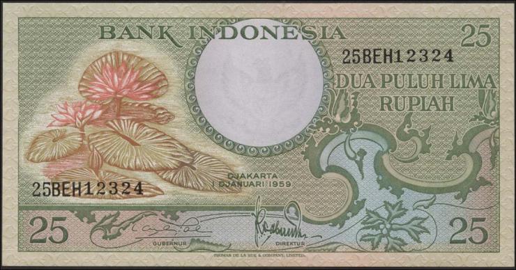 Indonesien / Indonesia P.067 25 Rupien 1959 (1) 