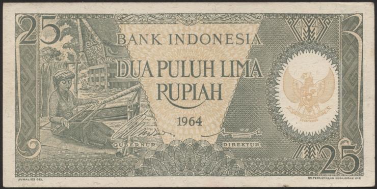 Indonesien / Indonesia P.095 25 Rupien 1964 (1) 