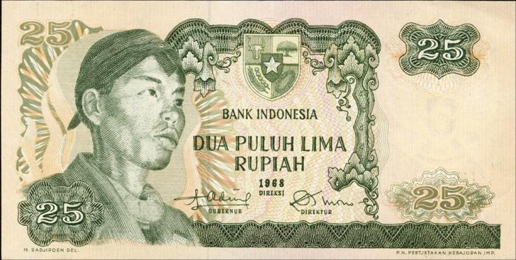Indonesien / Indonesia P.106 25 Rupien 1968 (1) 
