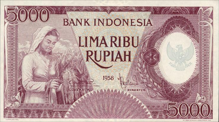 Indonesien / Indonesia P.064 5000 Rupien 1958 (1) 