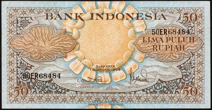 Indonesien / Indonesia P.068 50 Rupien 1959 (2) 