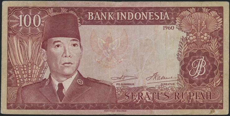 Indonesien / Indonesia P.086a 100 Rupien 1960 (3) 