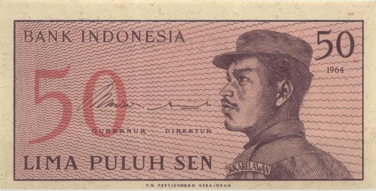 Indonesien / Indonesia P.094 50 Sen 1964 (1) 