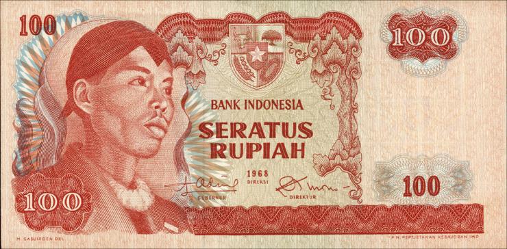 Indonesien / Indonesia P.108 100 Rupien 1968 (1) 