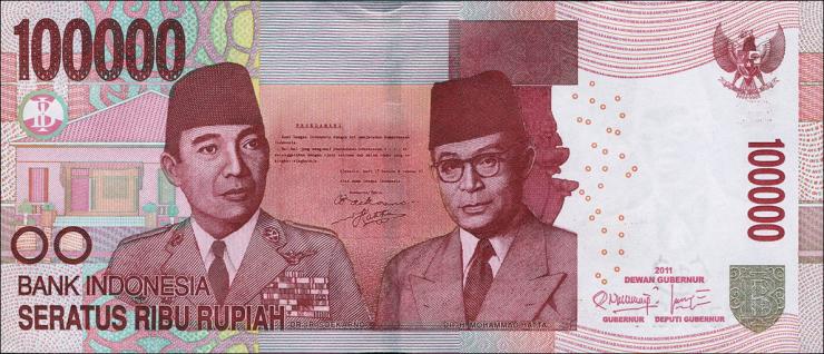 Indonesien / Indonesia P.153a 100.000 Rupien 2011 (1) 
