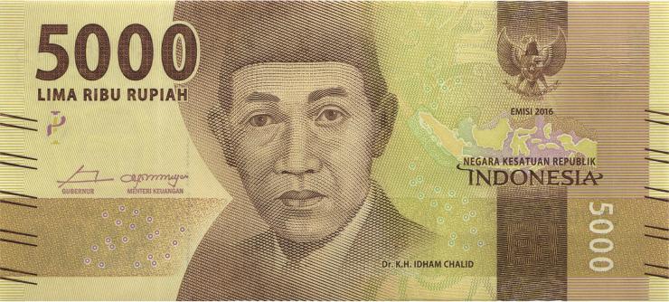Indonesien / Indonesia P.156b 5000 Rupien 2016 (2017) (1) 