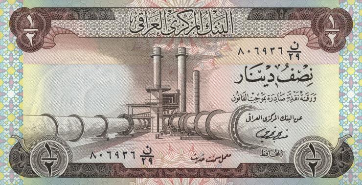 Irak / Iraq P.062 1/2 Dinar (1973) (1) 
