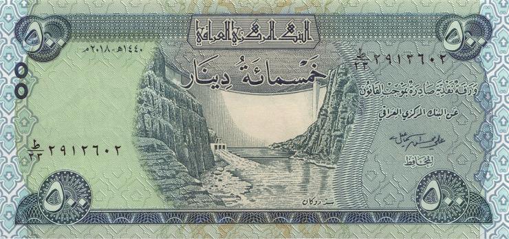 Irak / Iraq P.098Ab 500 Dinars 2018 (1) 